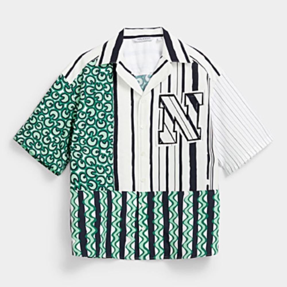 NEIL BARRETT Camp Collar Button Down Shirt